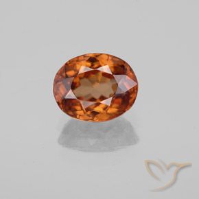 2.22ct 자연스러운 미디엄 다크 오렌지 지르콘, 타원형, VVS