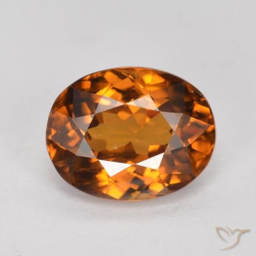 1.66ct 자연스러운 어스 오렌지 지르콘, 타원형, VVS-VS