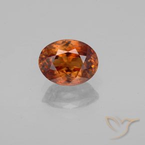 1.85ct 자연스러운 딥 오렌지 지르콘, 타원형, VVS