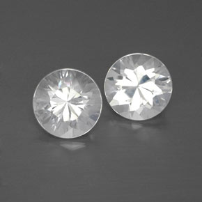2.40캐럿 천연 화이트 지르콘 보석, 라운드 컷, 6.02 mm, VVS
