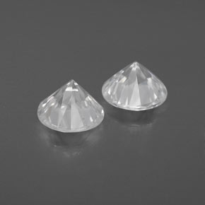 2.40캐럿 천연 화이트 지르콘 보석, 라운드 컷, 6.02 mm, VVS