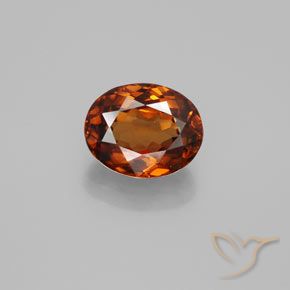 2.22ct 자연스러운 딥 오렌지 지르콘, 타원형, VVS