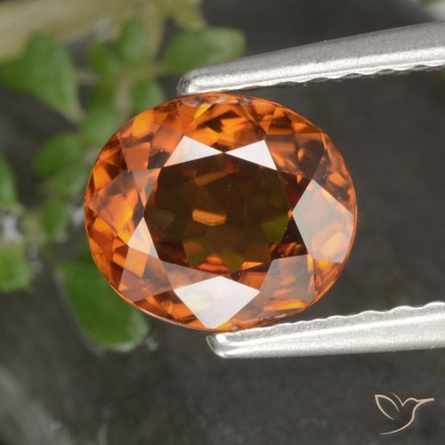 1.49ct 자연스러운 딥 오렌지 지르콘, 타원형, VS