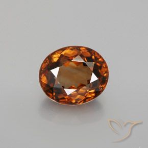 2.21ct 자연스러운 딥 오렌지 지르콘, 타원형, VVS
