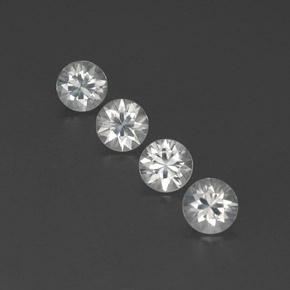 4.65캐럿 천연 화이트 지르콘 보석, 라운드 컷, 6.01 mm, VVS-VS