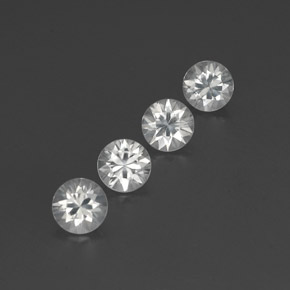 4.65캐럿 천연 화이트 지르콘 보석, 라운드 컷, 6.01 mm, VVS-VS