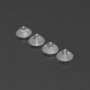 4.65캐럿 천연 화이트 지르콘 보석, 라운드 컷, 6.01 mm, VVS-VS