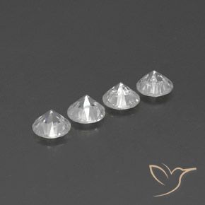 4.38캐럿 천연 하얀색 지르콘 보석, 둥근, VVS-VS