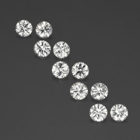 캐럿 천연 화이트 지르콘 보석, 라운드 컷, 4.09 mm, VVS-VS