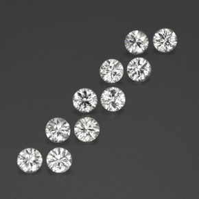캐럿 천연 화이트 지르콘 보석, 라운드 컷, 4.09 mm, VVS-VS