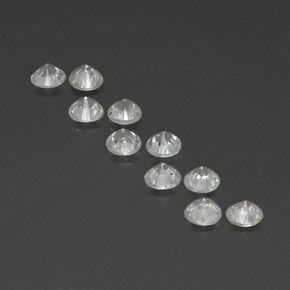 캐럿 천연 화이트 지르콘 보석, 라운드 컷, 4.09 mm, VVS-VS