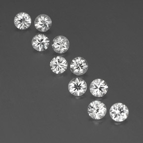 캐럿 천연 화이트 지르콘 보석, 라운드 컷, 4.09 mm, VVS-VS