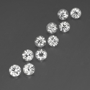 캐럿 천연 화이트 지르콘 보석, 라운드 컷, 4.09 mm, VVS-VS