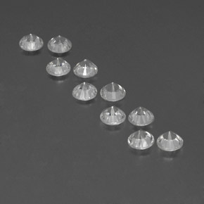 캐럿 천연 화이트 지르콘 보석, 라운드 컷, 4.09 mm, VVS-VS