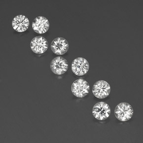 캐럿 천연 화이트 지르콘 보석, 라운드 컷, 4.07 mm, VVS-VS