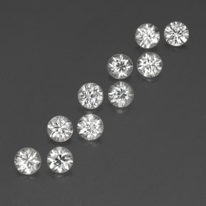 캐럿 천연 화이트 지르콘 보석, 라운드 컷, 4.07 mm, VVS-VS