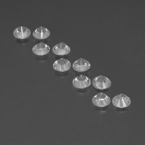 캐럿 천연 화이트 지르콘 보석, 라운드 컷, 4.07 mm, VVS-VS
