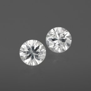 2.13캐럿 천연 화이트 지르콘 보석, 라운드 컷, 5.87 mm, VVS-VS