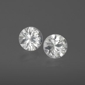 2.13캐럿 천연 화이트 지르콘 보석, 라운드 컷, 5.87 mm, VVS-VS