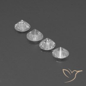 3.95캐럿 천연 클리어 화이트 지르콘 보석, 둥근, VVS-VS