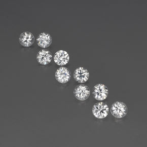 캐럿 천연 화이트 지르콘 보석, 라운드 컷, 4.11 mm, VVS-VS