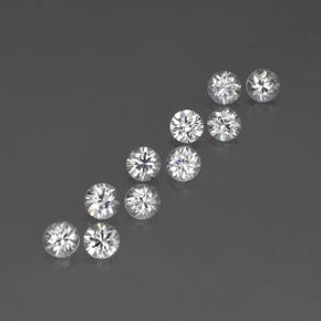 캐럿 천연 화이트 지르콘 보석, 라운드 컷, 4.11 mm, VVS-VS