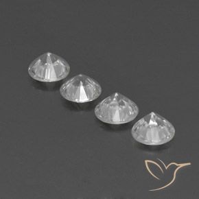 4.24캐럿 천연 하얀색 지르콘 보석, 라운드 컷, VS