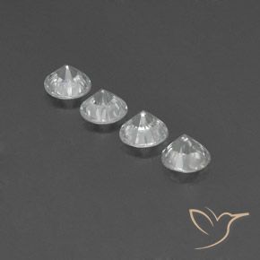 3.76캐럿 천연 하얀색 지르콘 보석, 둥근, VVS-VS