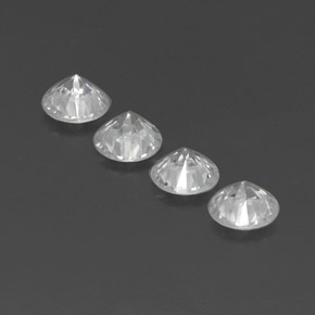 캐럿 천연 하얀색 지르콘 보석, 라운드 컷, VVS-VS