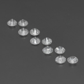 캐럿 천연 화이트 지르콘 보석, 라운드 컷, VVS-VS