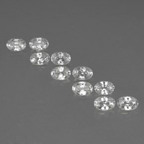 7.65캐럿 천연 화이트 지르콘 보석, 타원형 컷, 6.1×4.2 mm, VVS-VS