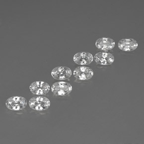7.65캐럿 천연 화이트 지르콘 보석, 타원형 컷, 6.1×4.2 mm, VVS-VS