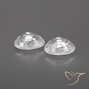 1.67캐럿 천연 하얀색 지르콘 보석, 타원형, VVS