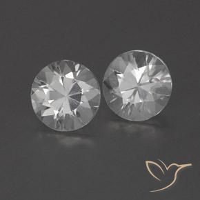 0.00캐럿 천연 하얀색 지르콘 보석, 둥근, VVS-VS