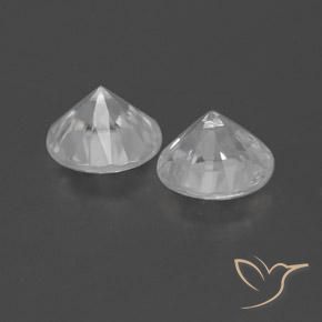 0.00캐럿 천연 하얀색 지르콘 보석, 둥근, VVS-VS
