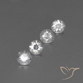 3.84캐럿 천연 하얀색 지르콘 보석, 둥근, VVS-VS