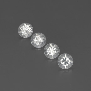 3.74캐럿 천연 화이트 지르콘 보석, 라운드 컷, 5.56 mm, VVS-VS