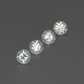 3.74캐럿 천연 화이트 지르콘 보석, 라운드 컷, 5.56 mm, VVS-VS