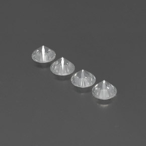 3.74캐럿 천연 화이트 지르콘 보석, 라운드 컷, 5.56 mm, VVS-VS