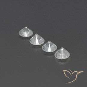 3.74캐럿 천연 하얀색 지르콘 보석, 둥근, VVS-VS