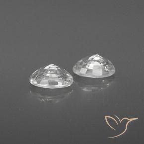 1.61캐럿 천연 하얀색 지르콘 보석, 타원형, VVS-VS