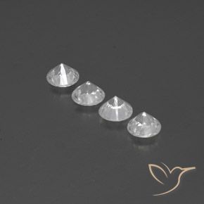 3.53캐럿 천연 하얀색 지르콘 보석, 둥근, VVS-VS