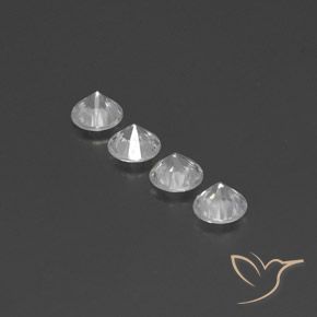 3.80캐럿 천연 하얀색 지르콘 보석, 둥근, VVS-VS
