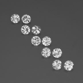 캐럿 천연 화이트 지르콘 보석, 라운드 컷, 4.09 mm, VVS-VS