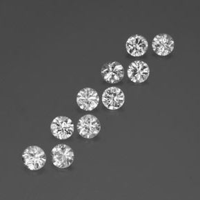 캐럿 천연 화이트 지르콘 보석, 라운드 컷, 4.09 mm, VVS-VS