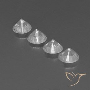 3.84캐럿 천연 하얀색 지르콘 보석, 둥근, VVS-VS