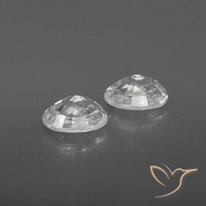 1.75캐럿 천연 하얀색 지르콘 보석, 타원형, VVS-VS