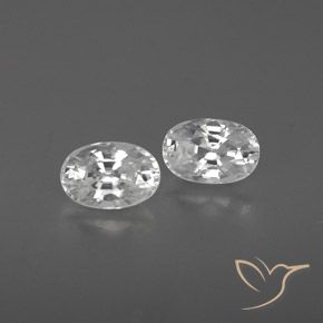 1.71ctw 자연스러운 하얀색 지르콘, 타원형, VVS