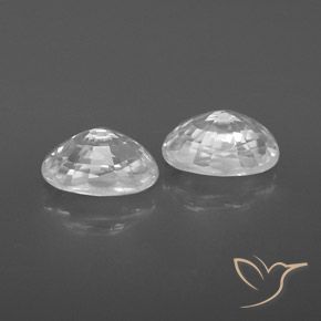 1.76캐럿 천연 하얀색 지르콘 보석, 타원형, VVS