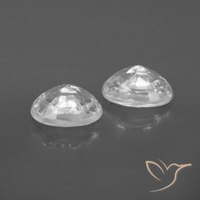 1.75캐럿 천연 하얀색 지르콘 보석, 타원형, VVS